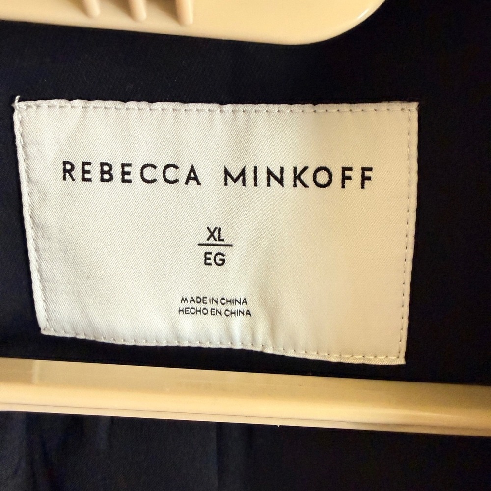 NEW Rebecca Minkoff XL Black Cropped Double Breasted Trench Coat Jacket - Picture 2 of 9